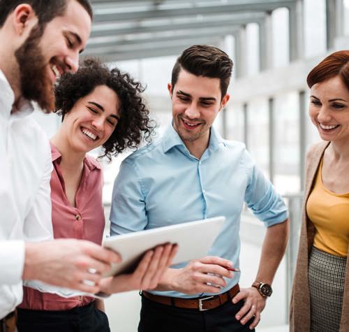 Fire kursister i gruppearbejde